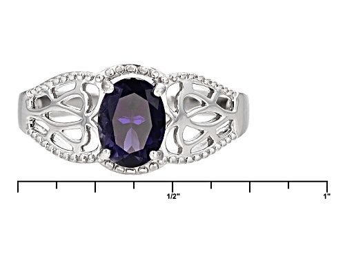 .85ct Oval Iolite Solitaire Sterling Silver Ring - Size 7