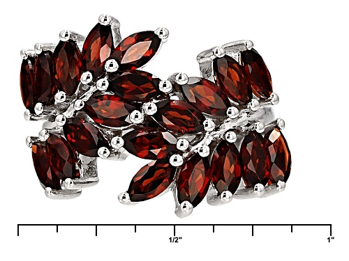 3.80ctw Marquise Vermelho Garnet™ Rhodium Over Sterling Silver Bypass Ring - Size 7