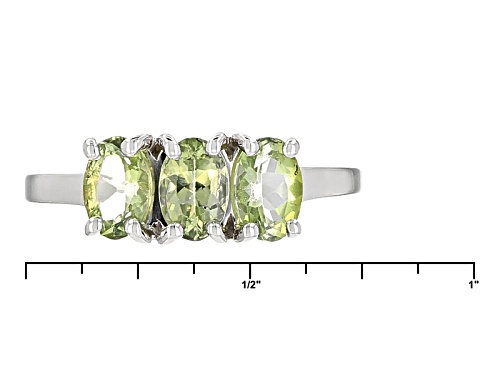 1.02ctw Oval Amblygonite 3-Stone Sterling Silver Ring - Size 11
