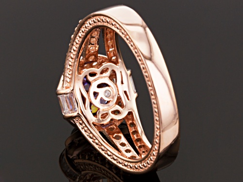Bella Luce® 2.87 Ctw Tanzanite Simulant & Diamond Simulant Eterno™ Rose Ring - Size 5