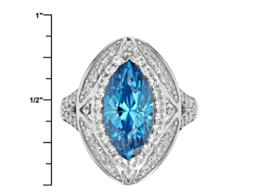 Bella Luce®5.18ctw Neon Apatite & Diamond Simulants Rhodium Over Sterling Ring - Size 5