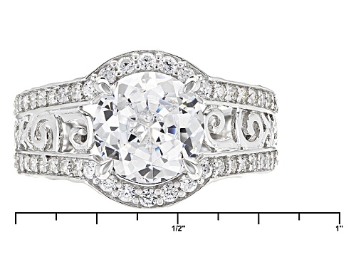 Bella Luce®5.53ctw White Diamond Simulant Rhodium Over Silver Ring - Size 8