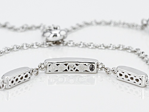 Bella Luce® .88ctw Diamond Simulant Rhodium Over Silver Adjustable Bracelet
