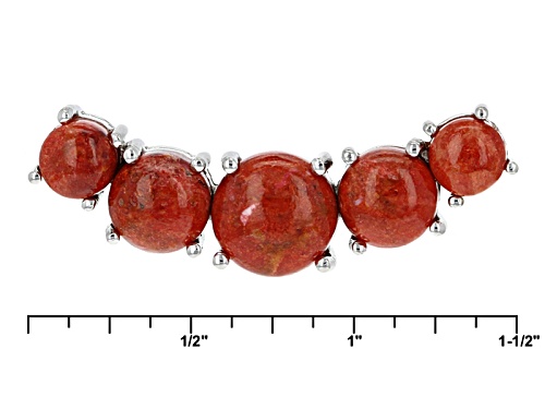 6mm, 8mm And 10mm Round Cabochon Red Sponge Coral Sterling Silver Necklace - Size 18