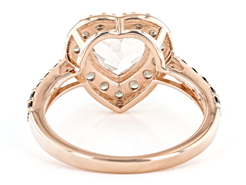Rachel Roy Jewelry, 1.18ct Morganite with 0.65ctw Smoky Quartz 18k Rose Gold Over Silver Heart Ring - Size 10