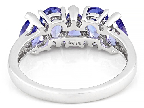 1.55ctw Tanzanite Rhodium Over Sterling Silver Ring - Size 9