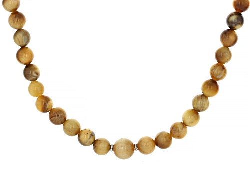 Red, Yellow, and Blue Tiger's Eye Rhodium Over Sterling Silver Stretchable Necklace Set Of 3 - Size 24
