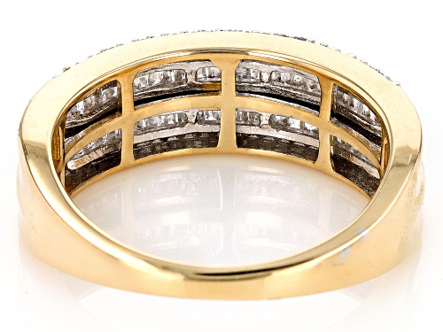 0.45ctw Baguette And Round White Diamond 10k Yellow Gold Band Ring - Size 6