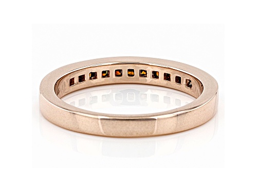 0.50ctw Princess Cut Red Diamond 10k Rose Gold Band Ring - Size 7