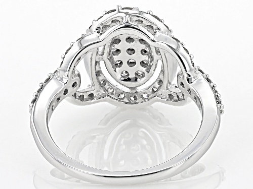 0.75ctw Round Diamond 10k White Gold Cluster Ring - Size 7