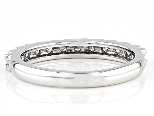 0.45ctw Round White Diamond 10k White Gold Band Ring - Size 8