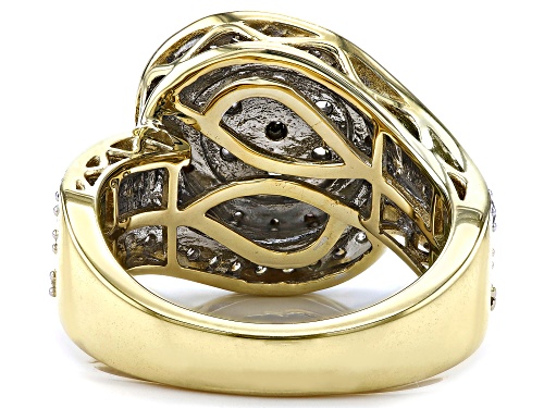 1.50ctw Round Candlelight Diamonds™ 10k Yellow Gold Cluster Ring - Size 10