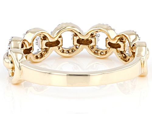 0.20ctw Round White Diamond 10k Yellow Gold Link Band Ring - Size 8