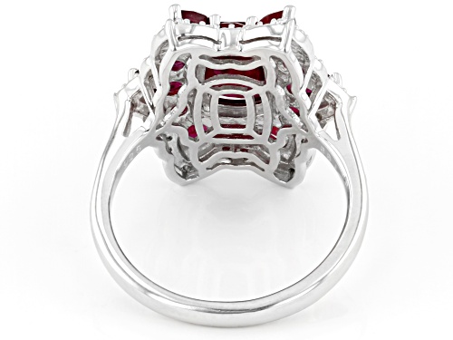 3.35ctw Mahaleo® Ruby With 0.22ctw White Zircon Rhodium Over Sterling Silver Ring - Size 9