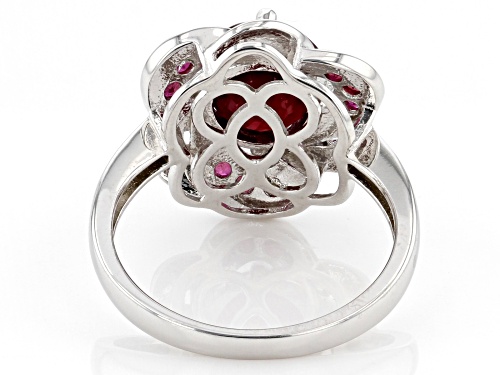 2.41ctw Mahaleo® Ruby Rhodium Over Sterling Silver Ring - Size 7