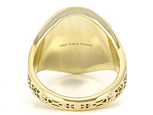 Stefano Oro® 14k Yellow Gold Damascato Ricami Signet Ring - Size 7