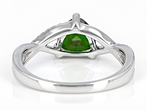 1.06ct Chrome Diopside And 0.05ctw White Zircon Rhodium Over Sterling Silver Ring - Size 7