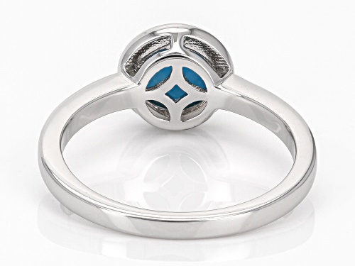 7mm Sleeping Beauty Turquoise Rhodium Over Sterling Silver Ring - Size 9