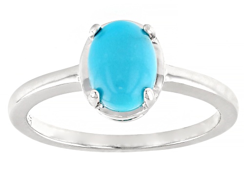 Sleeping Beauty Turquoise Rhodium Over Sterling Silver Earrings and Ring Set