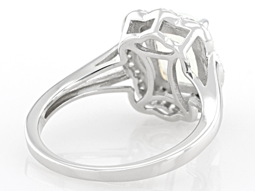 1.00ct White Ethiopian Opal with 0.15ctw White Zircon Rhodium Over Sterling Silver Ring - Size 10