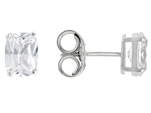 9.76ctw Lab Created White Sapphire Rhodium Over Sterling Silver Earrings Set