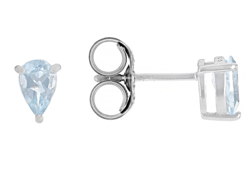 1.30ctw Aquamarine Rhodium Over Sterling Silver Earring Set with Box