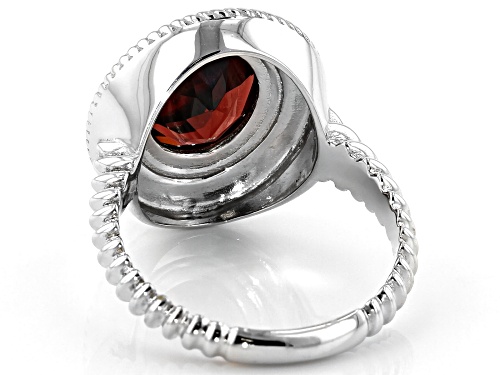 3.82ct Oval Vermelho Garnet™ Rhodium Over Sterling Silver Solitaire Ring - Size 8