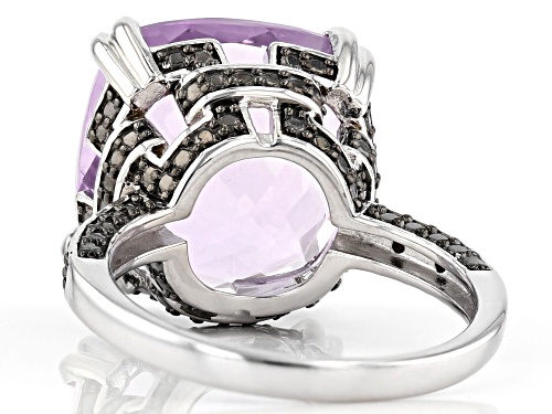 6.59ct Lavender Amethyst with .03ctw Champagne Diamond Accent Rhodium Over Sterling Silver Ring - Size 8