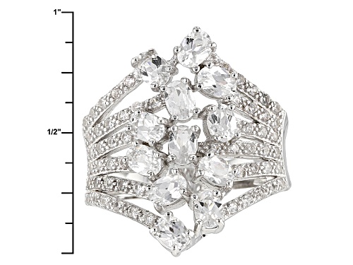 2.56ctw Oval And Round White Zircon Sterling Silver Ring - Size 6