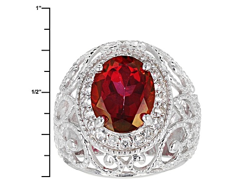 3.81ct Oval Peony™ Topaz With .32ctw Round White Topaz Sterling Silver Ring - Size 8