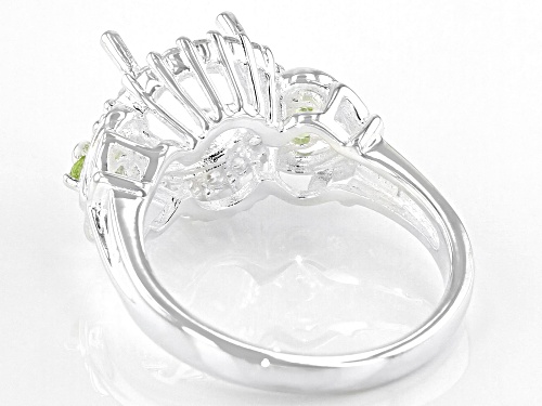 Gemsavvy Trenditions™ 9mm Round .18ctw Peridot And .30ctw Zircon Sterling Silver Semi-Mount Ring