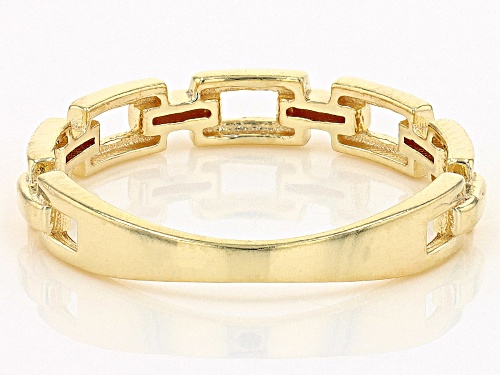 18K Yellow Gold Over Sterling Silver Fancy Paper Clip Ring - Size 7