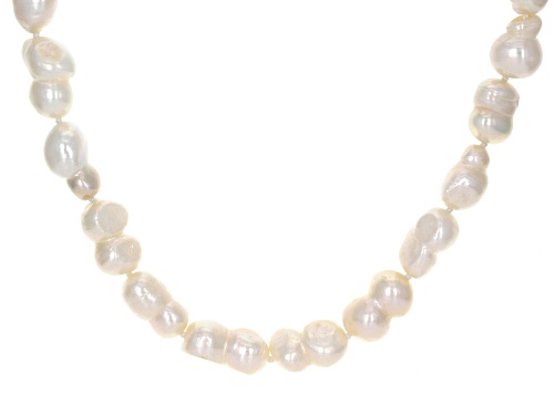 8-11mm Cultured Freshwater Pearl Rhodium Over Sterling Silver 20 Inch Necklace Bracelet Earring Set