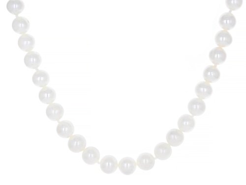7-8mm White Cultured Freshwater Pearl Rhodium Over Sterling Silver 18 Inch Necklace And Earring Set