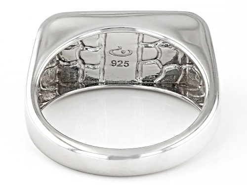 Blue South Sea Mother-of-Pearl Rhodium Over Sterling Silver Ring - Size 8