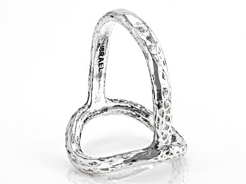 Sterling Silver 16.7MM Open Textured Circle Ring - Size 7