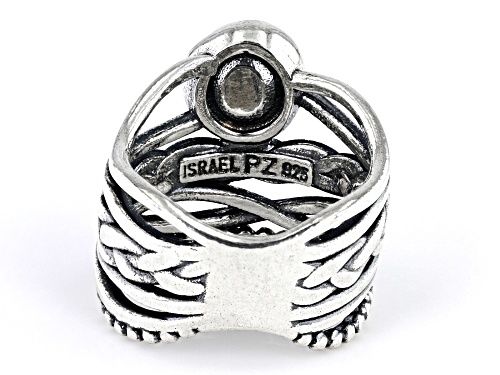 Artisan Collection of Israel™ 8mm Cultured Freshwater Pearl Sterling Silver Textured Band Ring - Size 6