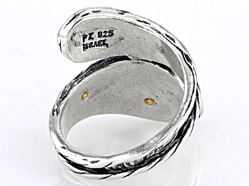 Artisan Collection of Israel™ Two Tone Sterling Silver & 14K Gold Over Sterling Silver Floral Ring - Size 8