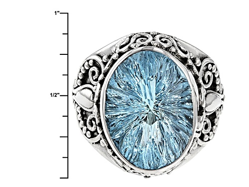 Artisan Gem Collection Of Bali™ 7.50ct Oval Glacier Topaz™ Sterling Silver Solitaire Ring - Size 5