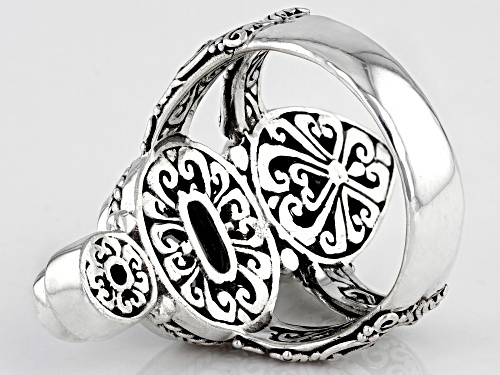 Artisan Collection of Bali™ 4.48ctw Sapphire Quartz Triplet, Chalcedony & Tanzanite Silver Ring - Size 7