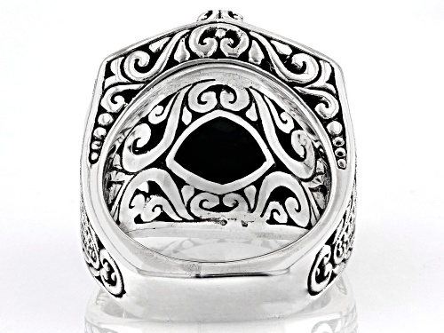 Artisan Collection of Bali™ 14mm Southwest Chili™ Drusy Quartz Silver Ring - Size 6