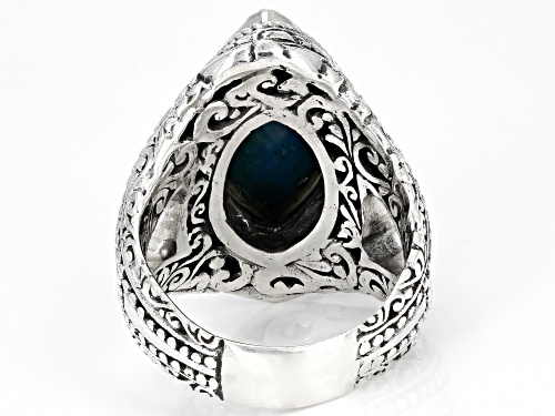 Artisan Collection of Bali™ 20x10mm Chrysocolla Sterling Silver Watermark Ring - Size 7
