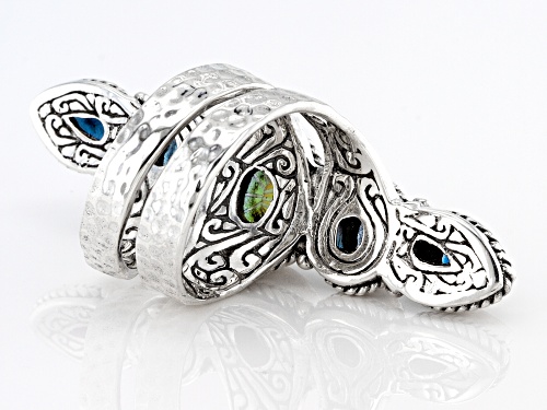 Artisan Collection of Bali™ 5.28ctw Blueicious™ Quartz & Topaz Silver Ring - Size 7