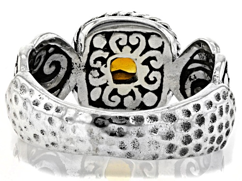 Artisan Collection of Bali™ 1.11ct Citrine Silver Jawan and Hammered Ring - Size 9