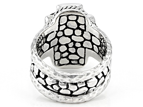 Artisan Collection of Bali™ 16x12mm Labradorite Silver Watermark Ring - Size 7