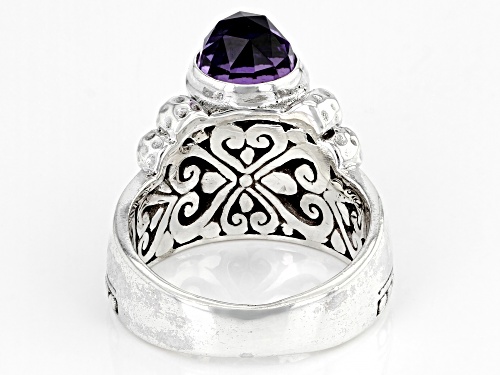 Artisan Collection of Bali™ 2.47ct Amethyst Silver Fan Ring - Size 8