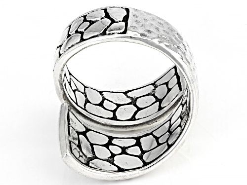 Artisan Collection of Bali™ Silver Watermark & Hammered Bypass Ring - Size 8