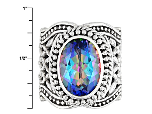 Artisan Gem Collection Of Bali™ 4.50ct Richey Blue™ Quartz Silver Solitaire Ring - Size 6