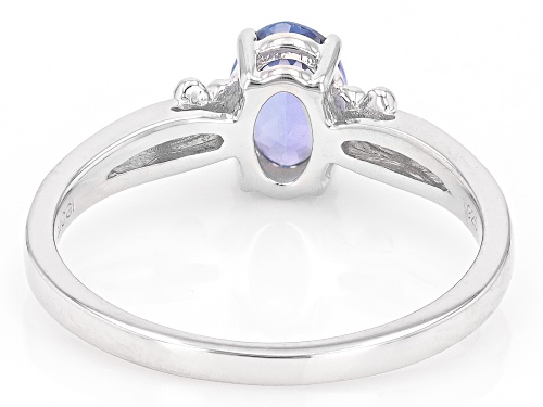 0.68ct Tanzanite with White Diamond Accent Rhodium Over Sterling Silver Ring - Size 6