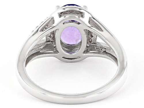 1.50ct Tanzanite With 0.21ctw White Zircon Rhodium Over Sterling Silver Ring - Size 7